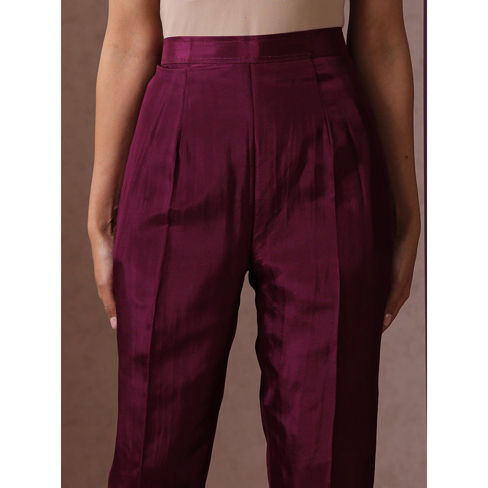 WAZIR C Purple Silk Co-Ord (Set of 2)
