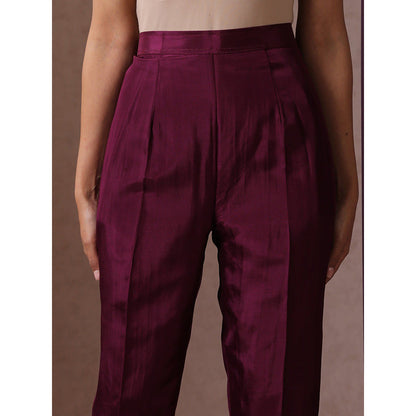WAZIR C Purple Silk Co-Ord (Set of 2)