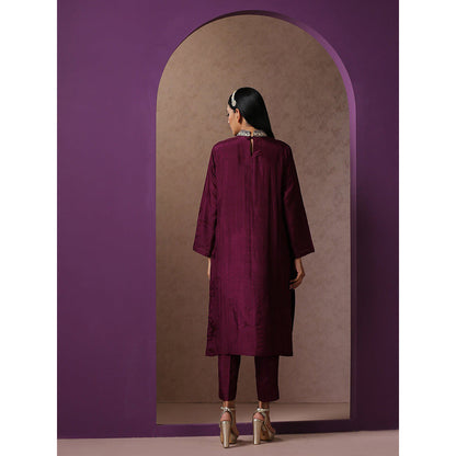 WAZIR C Purple Silk Co-Ord (Set of 2)