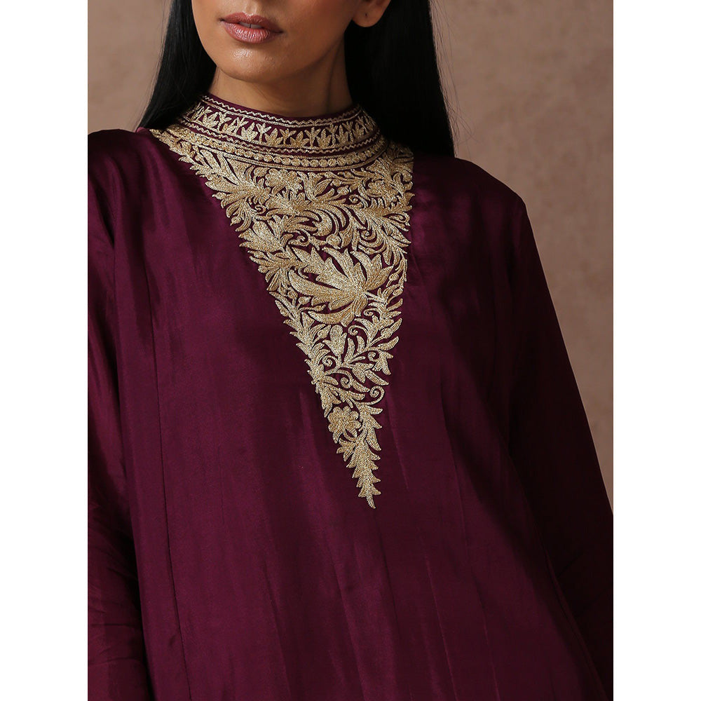 WAZIR C Purple Silk Co-Ord (Set of 2)