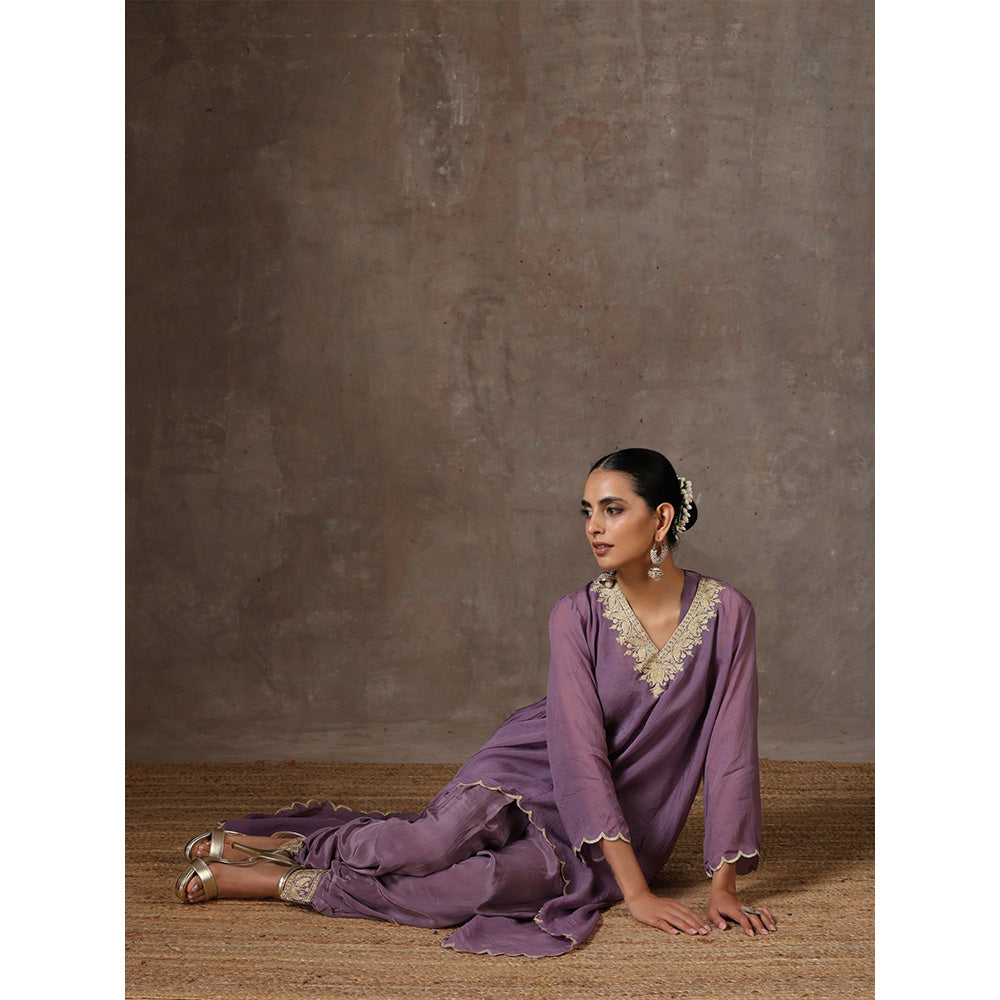 WAZIR C Afghani Dress with Top Cape And Pant (Set of 3)