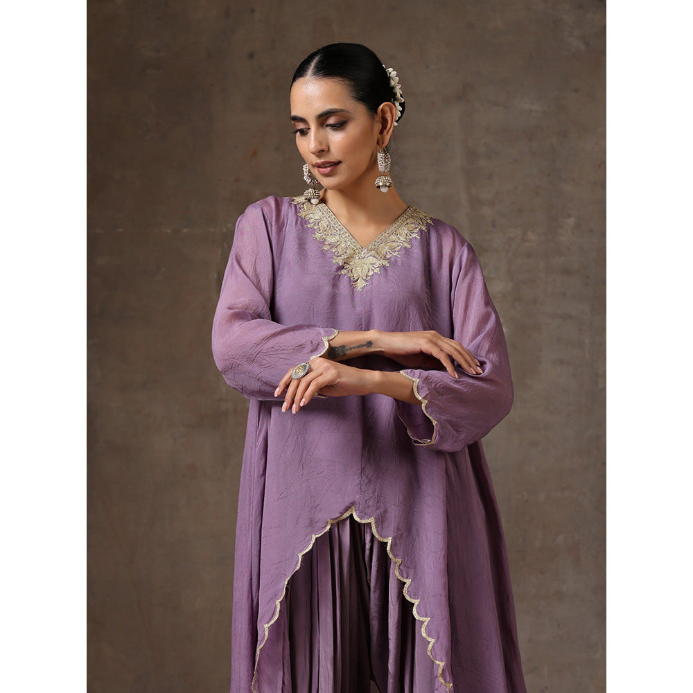 purple afghani dress Radha Purple Floral Printed Afghani Suit Set