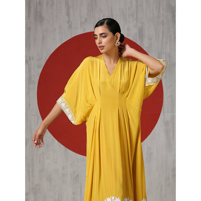 WAZIR C Royal Yellow Embroidered Kaftaan