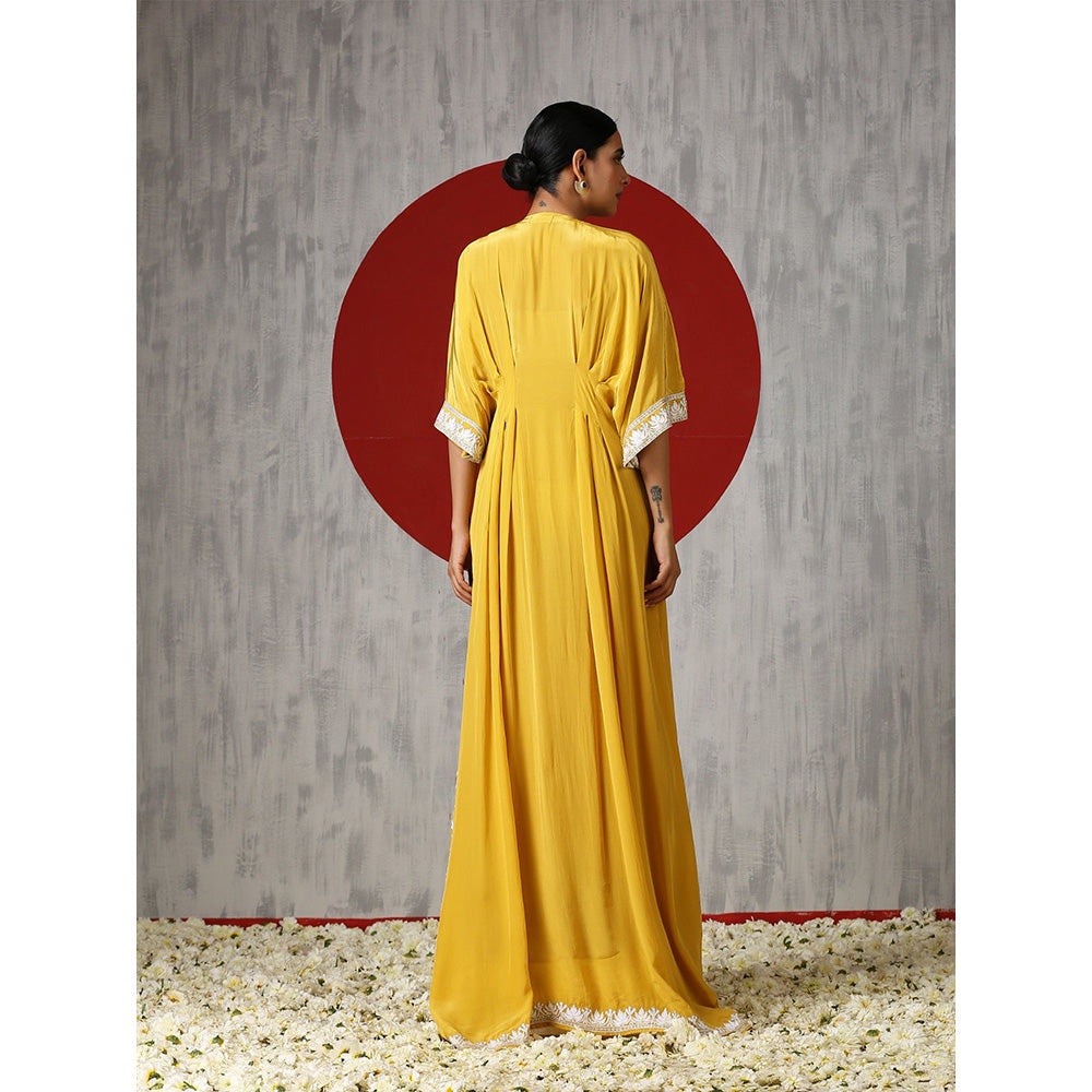 WAZIR C Royal Yellow Embroidered Kaftaan