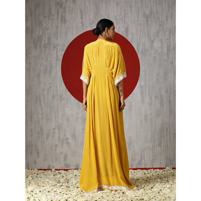 WAZIR C Royal Yellow Embroidered Kaftaan