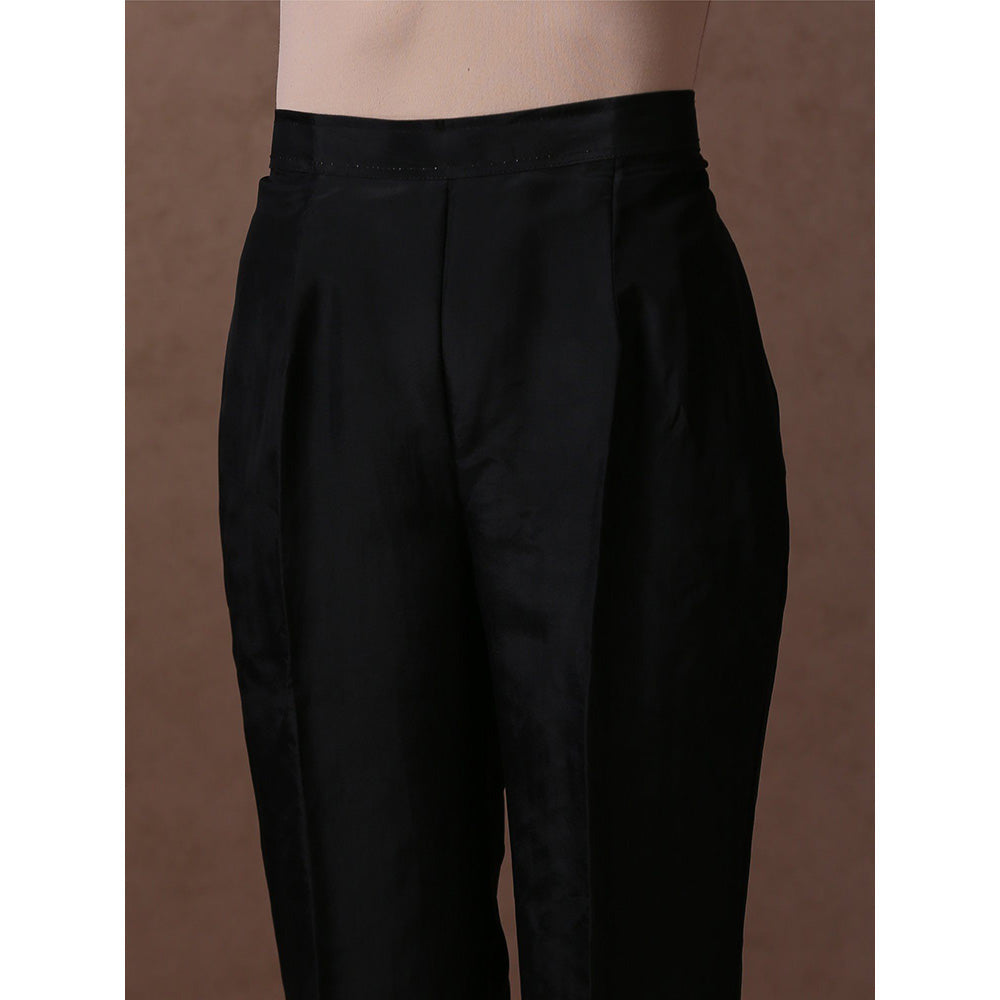 WAZIR C Black And Orange Kurta with Pant & Dupatta (Set of 3)