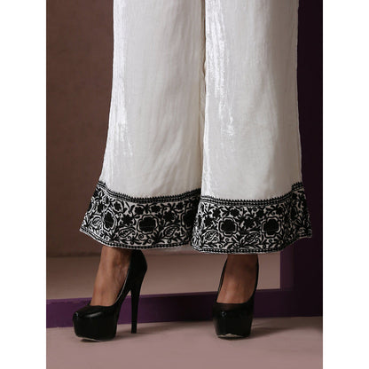 WAZIR C White And Neon Kurta Pant with Dupatta (Set of 3)