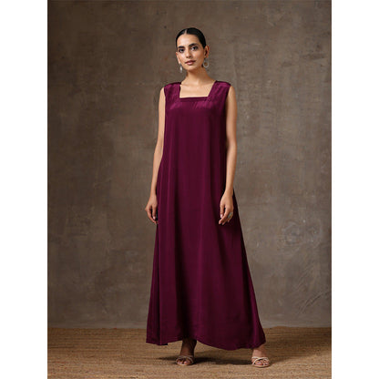 WAZIR C Purple Colored Kaftaan with Inner Dress (Set of 2)