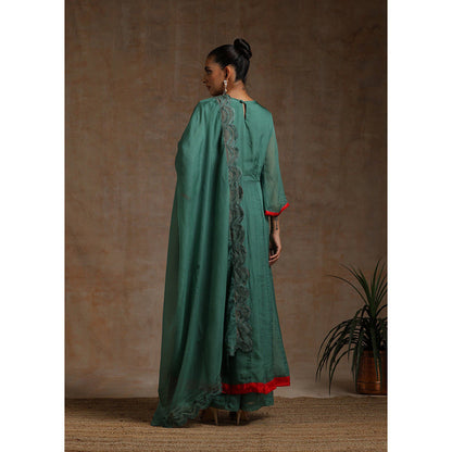 WAZIR C Anarkali Kurta And Flared Pant with Dupatta (Set of 3)