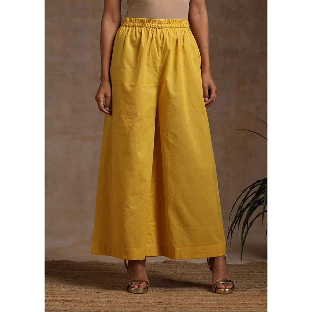 WAZIR C Pink Olive And Yellow Kurta Pant & Dupatta (Set of 3)