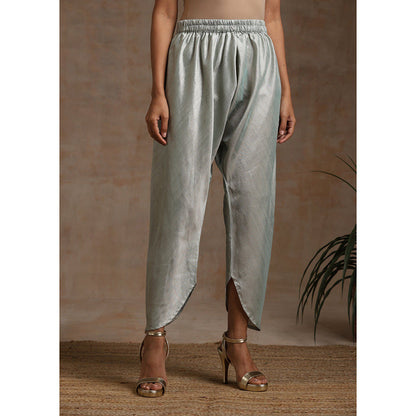 WAZIR C Grey And Teal Blue Kurta Pant & Dupatta (Set of 3)