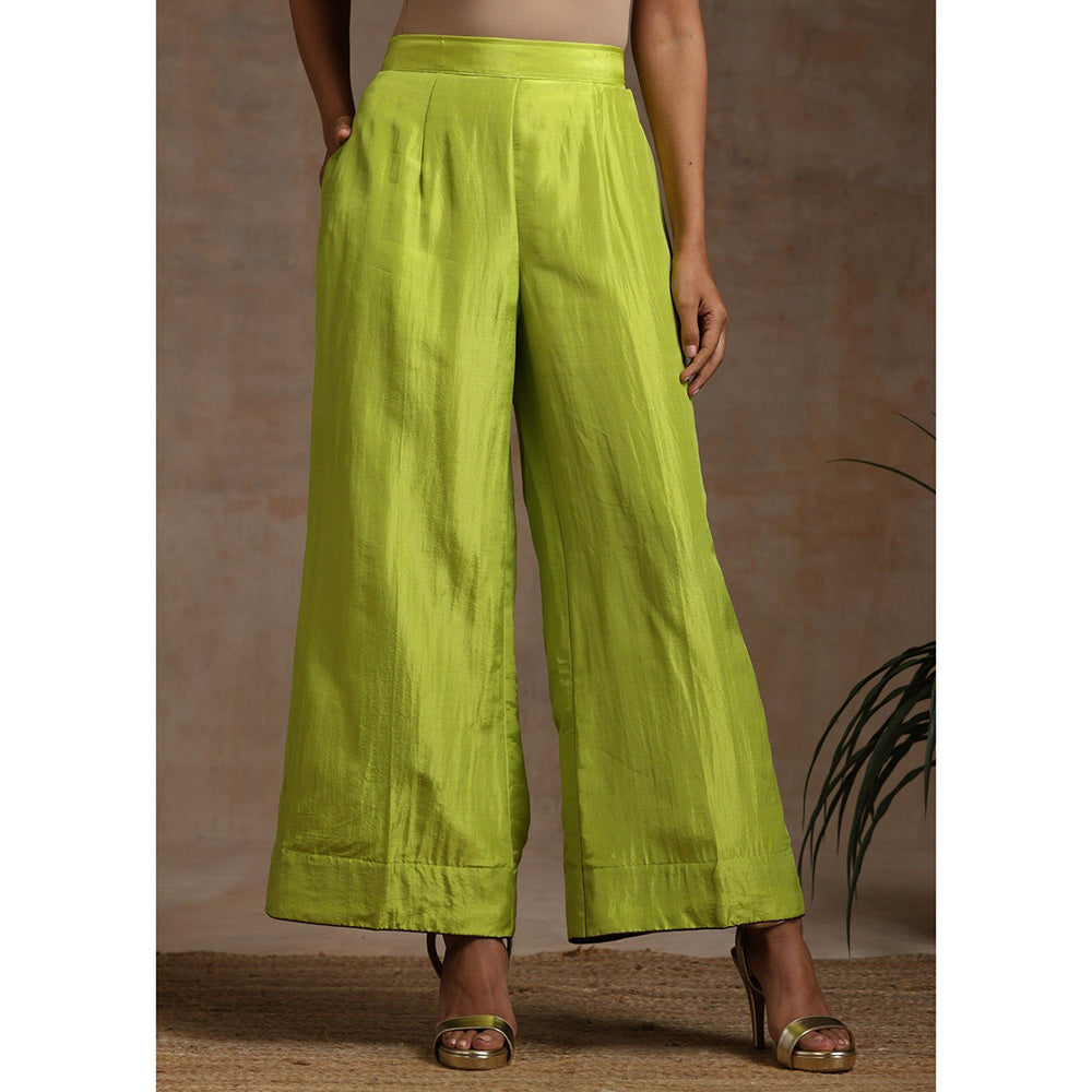 WAZIR C Neon And Wine Kaftaan with Flared Pant (Set of 2)