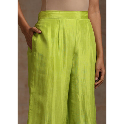 WAZIR C Neon And Wine Kaftaan with Flared Pant (Set of 2)