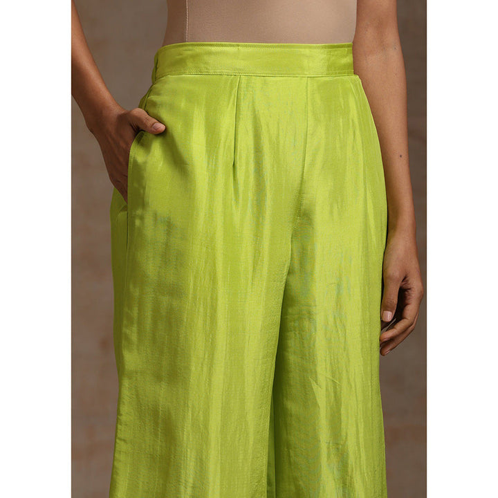 WAZIR C Neon And Wine Kaftaan with Flared Pant (Set of 2)