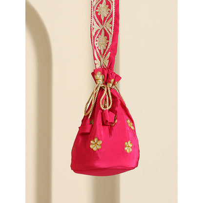 WAZIR C Gul Hot Pink Potli Bag