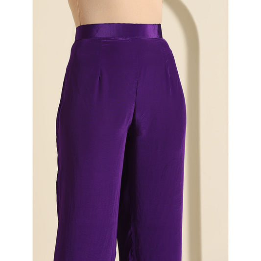 WAZIR C Gul Purple Kaftan with Pant (Set of 2)