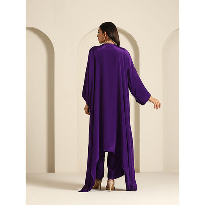 WAZIR C Gul Purple Kaftan with Pant (Set of 2)