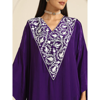 WAZIR C Gul Purple Kaftan with Pant (Set of 2)