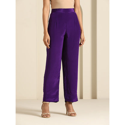 WAZIR C Gul Purple Kaftan with Pant (Set of 2)