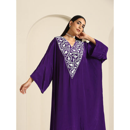 WAZIR C Gul Purple Kaftan with Pant (Set of 2)