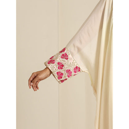 WAZIR C Gul Off White Kaftan with Pant & Slip (Set of 3)