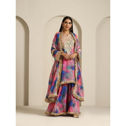 WAZIR C Gul Multicolor Kurta with Palazzo & Dupatta (Set of 3)