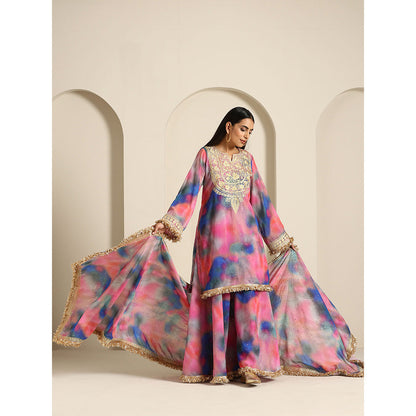 WAZIR C Gul Multicolor Kurta with Palazzo & Dupatta (Set of 3)