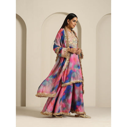 WAZIR C Gul Multicolor Kurta with Palazzo & Dupatta (Set of 3)