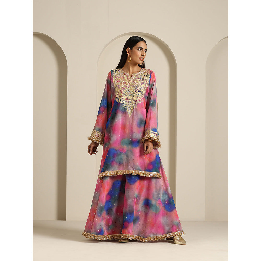 WAZIR C Gul Multicolor Kurta with Palazzo & Dupatta (Set of 3)