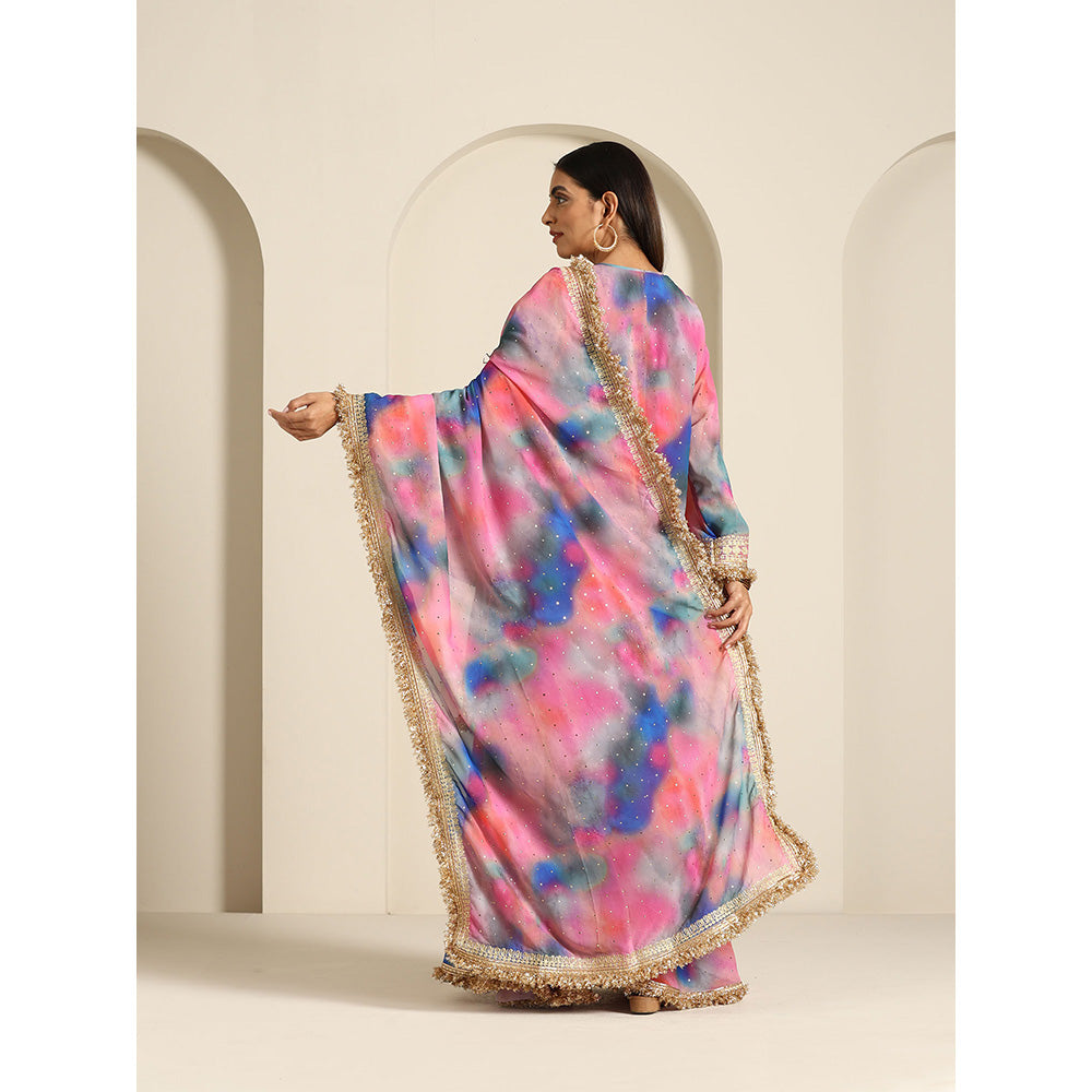 WAZIR C Gul Multicolor Kurta with Palazzo & Dupatta (Set of 3)