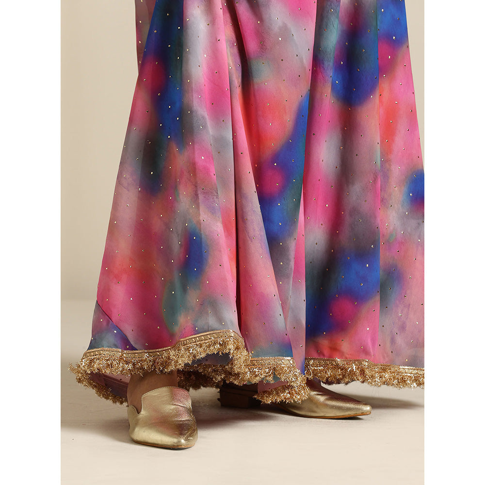 WAZIR C Gul Multicolor Kurta with Palazzo & Dupatta (Set of 3)