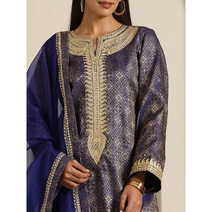 WAZIR C Gul Brocade Kurta with Palazzo & Dupatta (Set of 3)