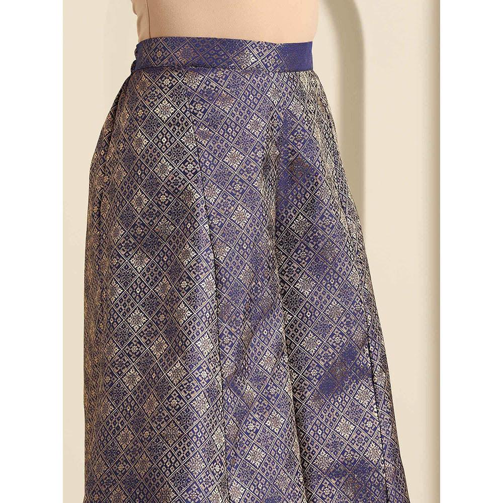 WAZIR C Gul Brocade Kurta with Palazzo & Dupatta (Set of 3)