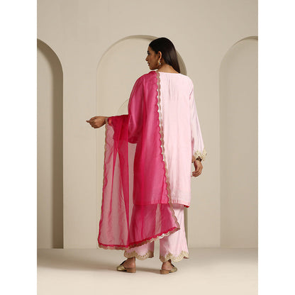 WAZIR C Gul Baby Pink And Hot Pink Kurta with Pant & Dupatta (Set of 3)