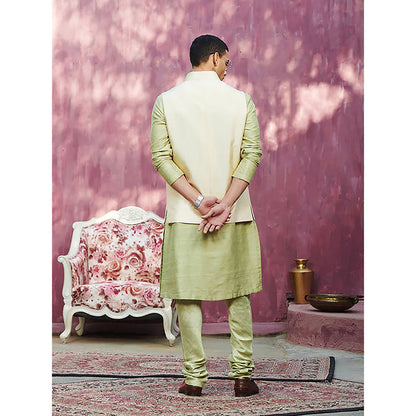 WeaverStory Off white Handcrafted Nehru Jacket