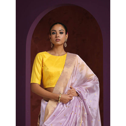 WeaverStory Handcrafted Yellow Pure Silk Blouse
