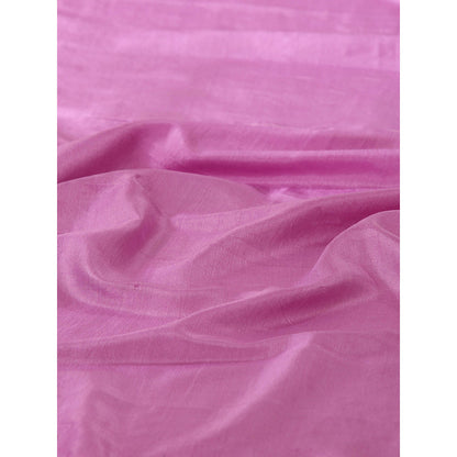WeaverStory Lavender Pure Silk Saree with Unstitched Blouse