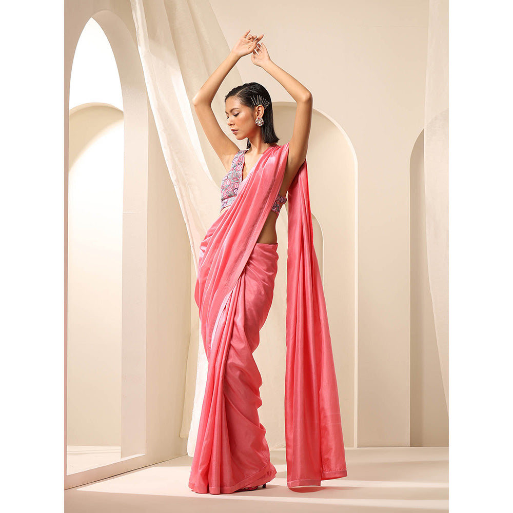 WeaverStory Pink Pure Silk Saree with Unstitched Blouse