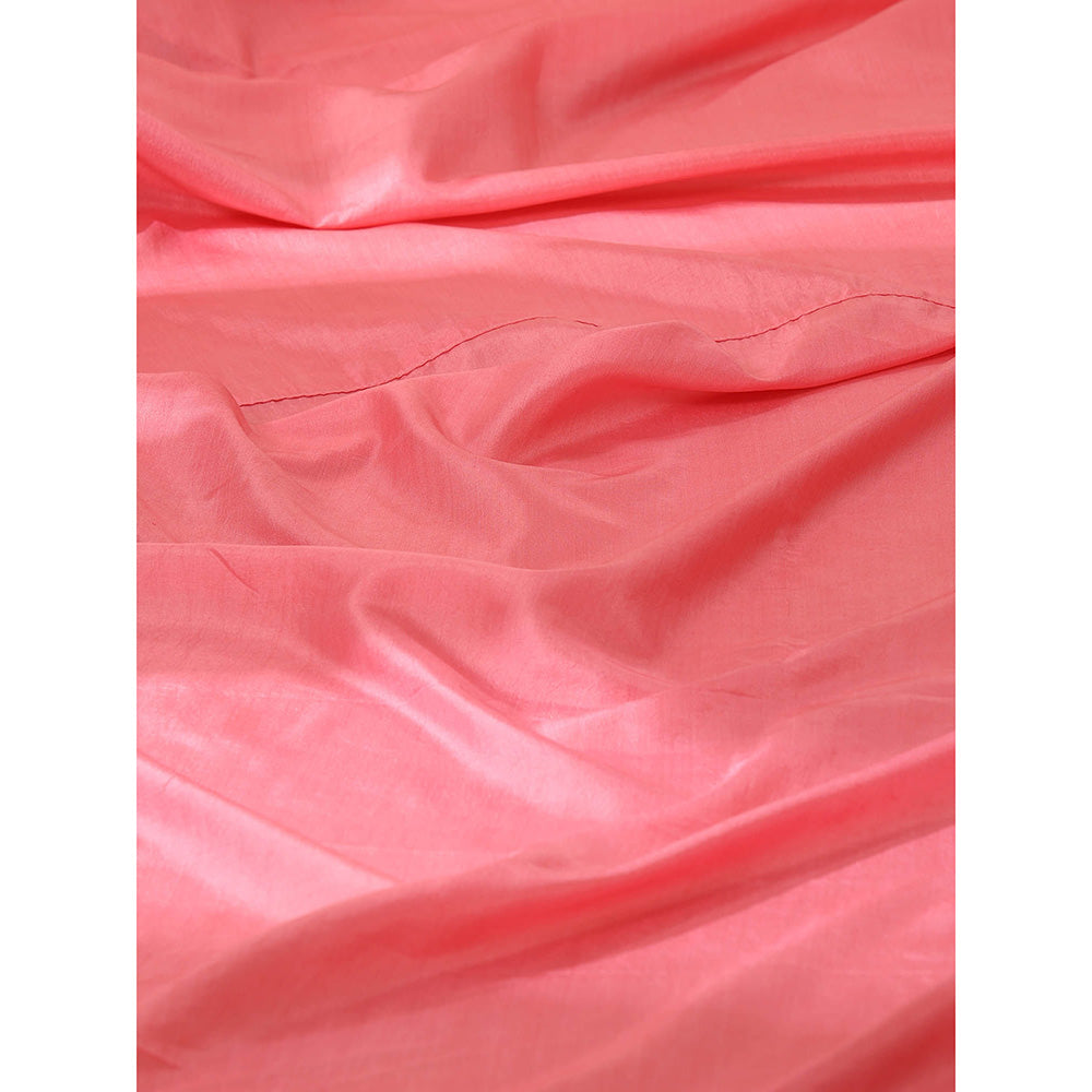 WeaverStory Pink Pure Silk Saree with Unstitched Blouse