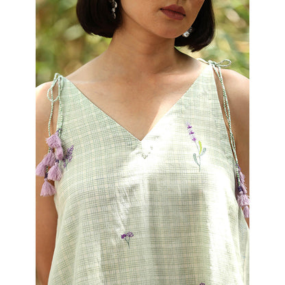 WeaverStory White Printed Dress