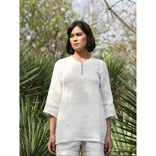 WeaverStory White Pure Cotton Top