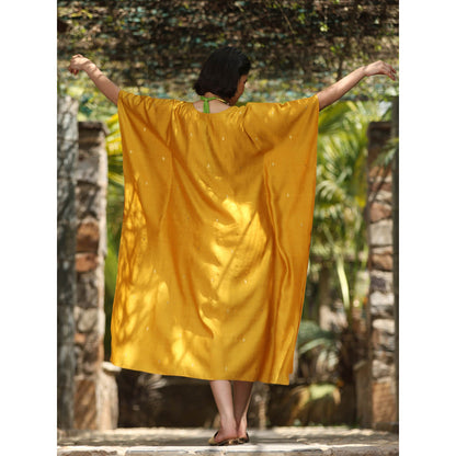 WeaverStory Yellow Handloom Kaftan Dress