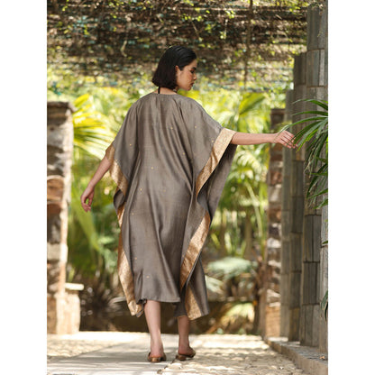 WeaverStory Grey Handloom Kaftan Dress