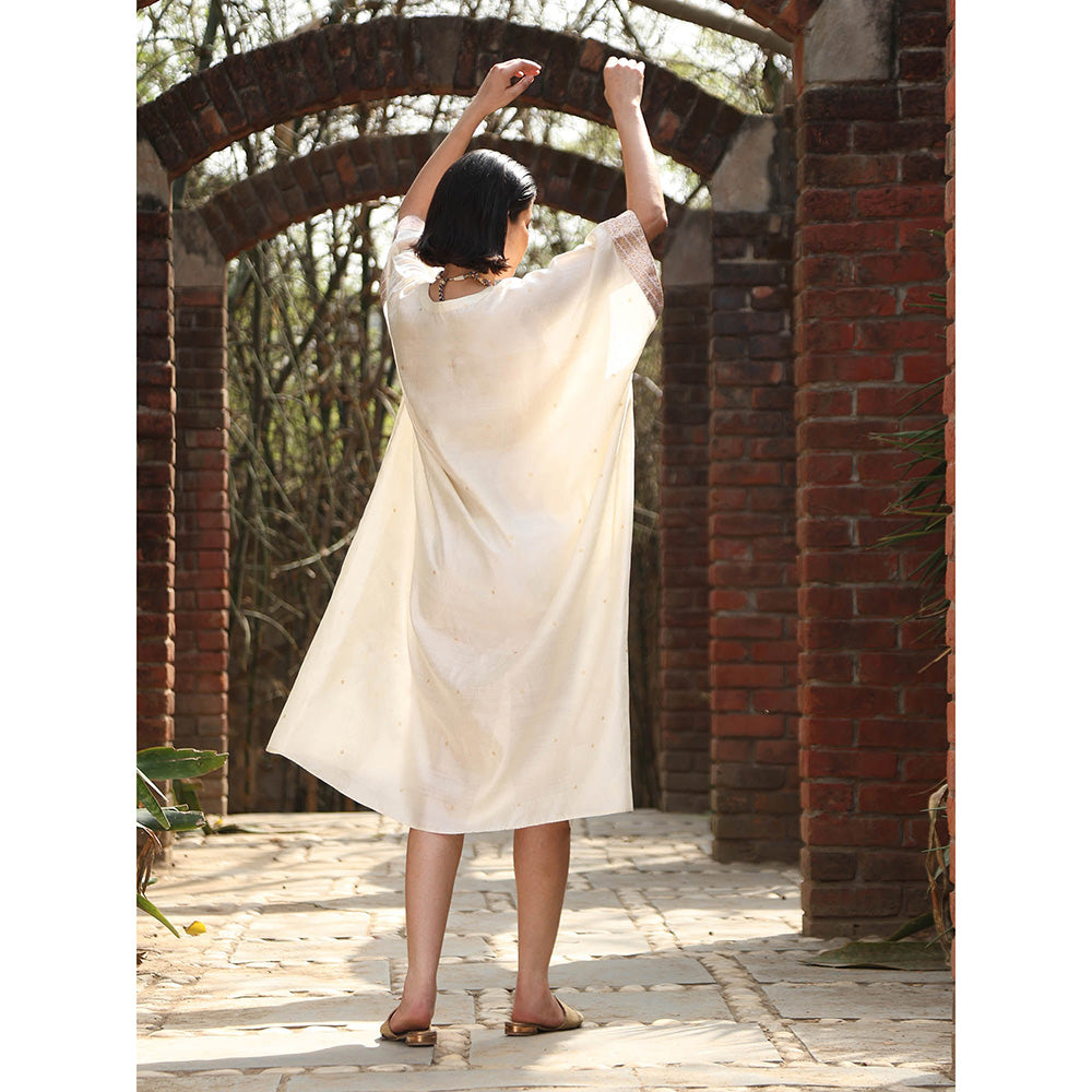 WeaverStory Ivory Handloom Kaftan Dress