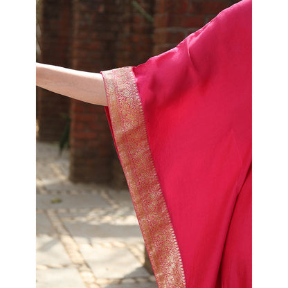 WeaverStory Hot Pink Handloom Kaftan Dress