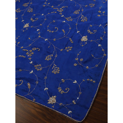 WeaverStory Blue Embroidered Zardozi Work Dupatta