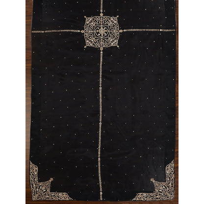 WeaverStory Black Embroidered Zardozi Dupatta
