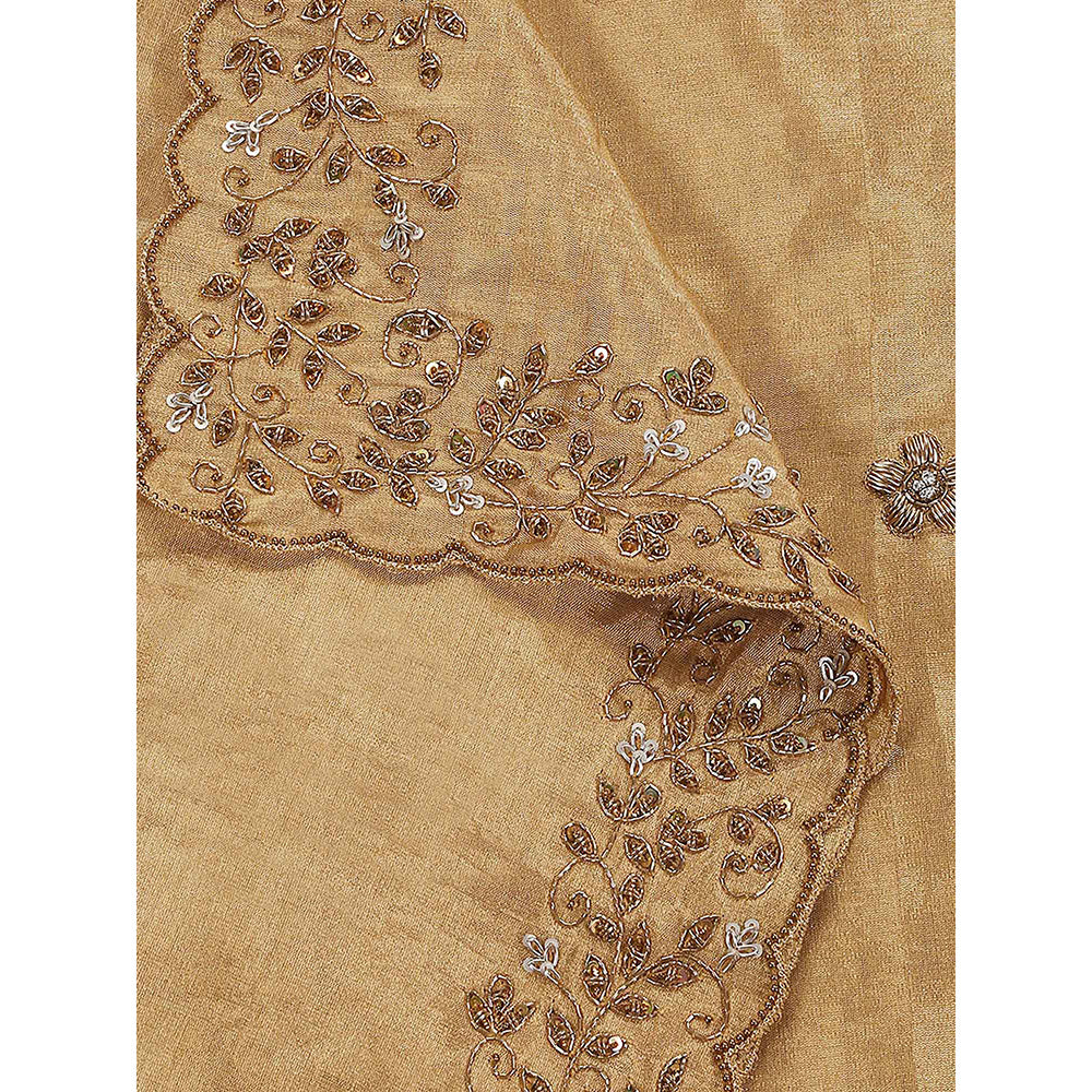 WeaverStory Gold Embroidery Dupatta