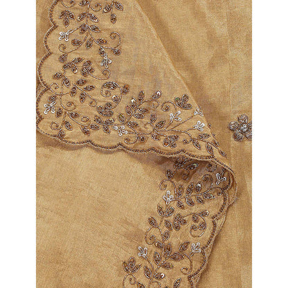 WeaverStory Gold Embroidery Dupatta