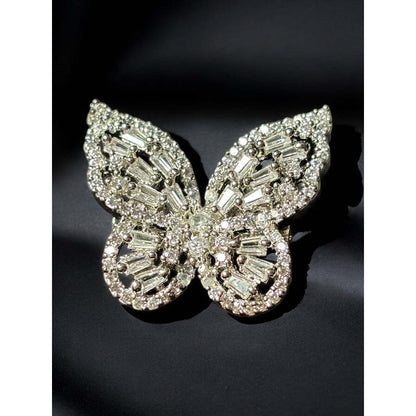 WRAPGAME INDIA Baguette Butterfly Brooch - Silver